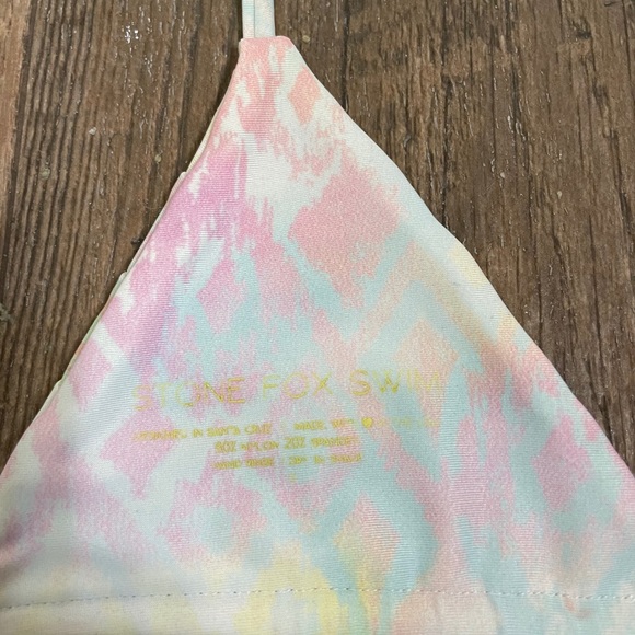 Stone Fox swim triangle bikini top. Small. Pastels - Picture 6 of 14